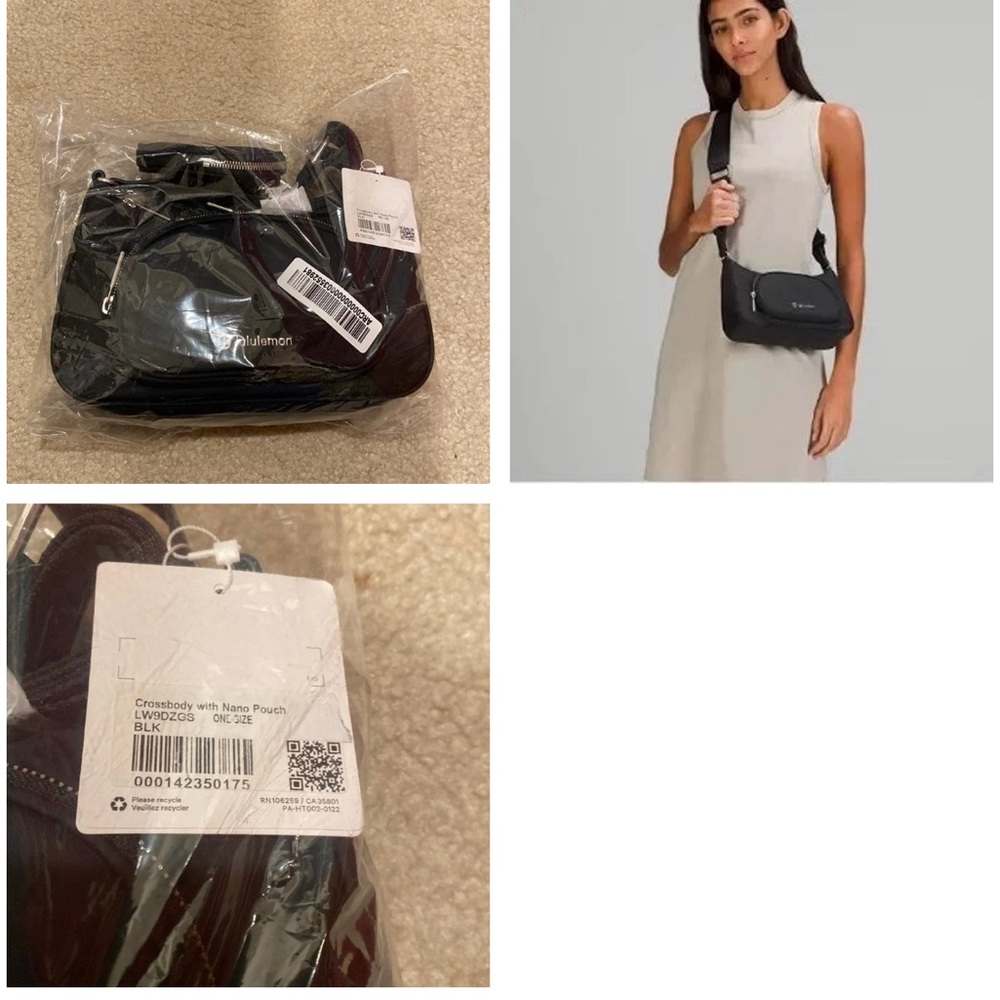lululemon athletica Black Crossbody Bag with nano BNWT